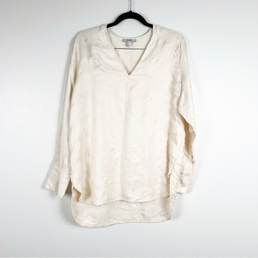 COS Long Sleeve Satin Blouse Sz 4